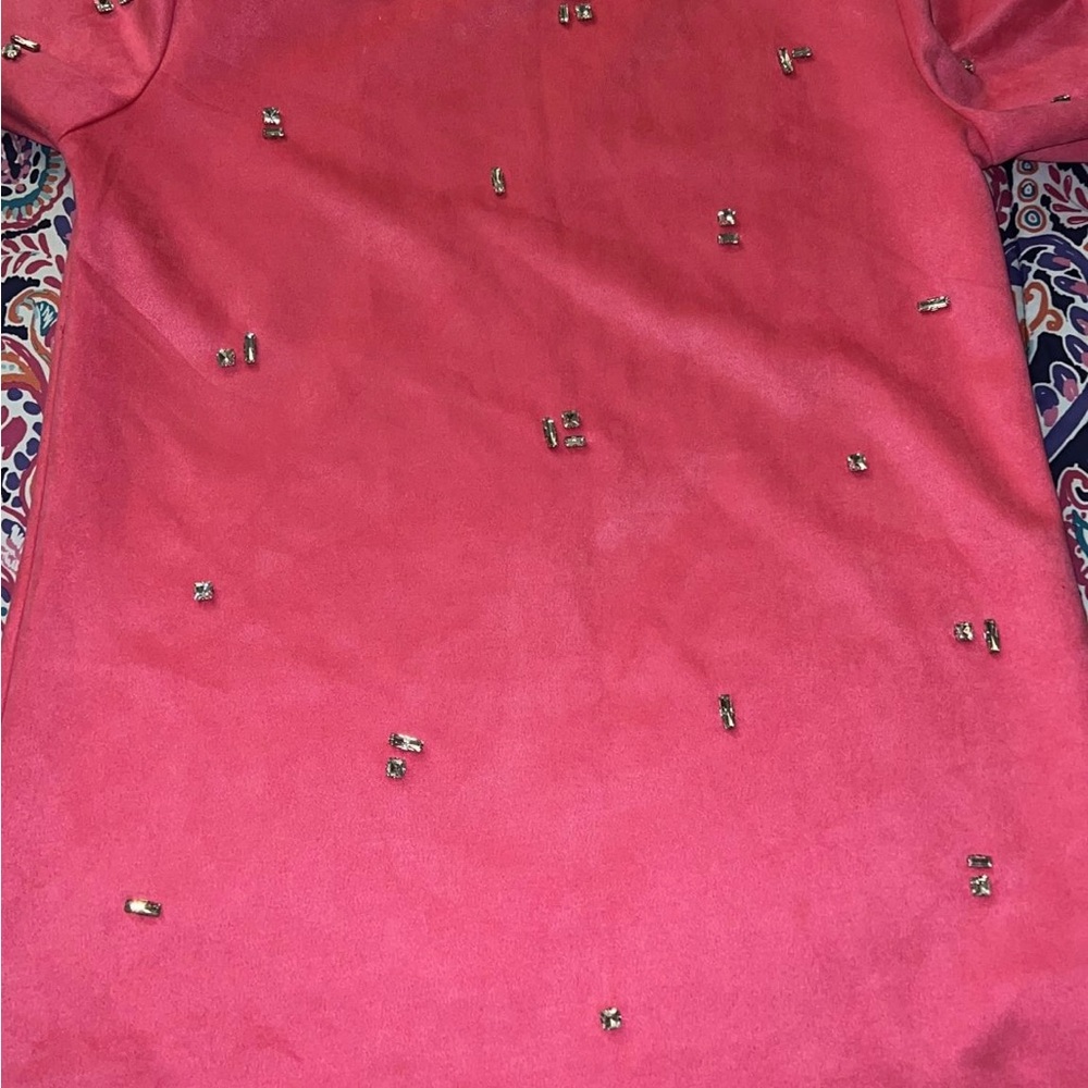 Zara Fuchsia Mini Dress with Metallic Accents